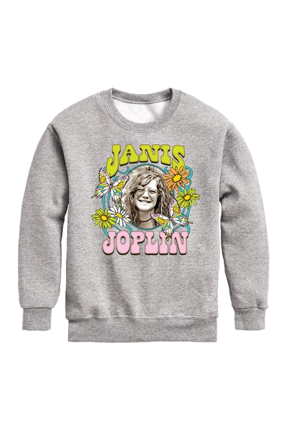 - Butterfly And Flowers - Toddler And Youth Crewneck Fleece Sweatshirt