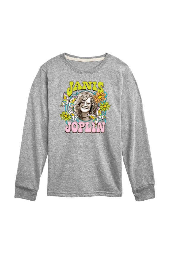 - Butterfly And Flowers - Toddler And Youth Long Sleeve Graphic T-Shirt