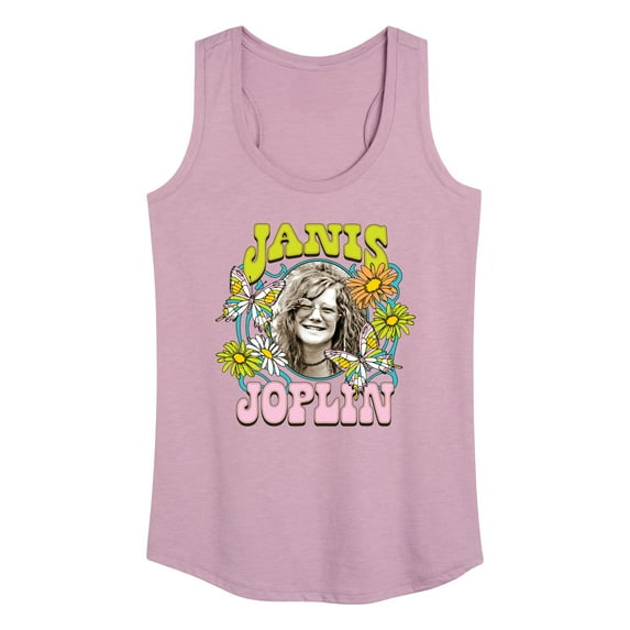 Janis Joplin - Butterfly And Flowers - Women's Racerback Tank Top