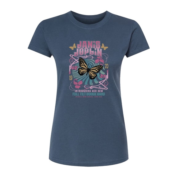 Janis Joplin - Butterfly - Juniors Fitted Short Sleeve Graphic T-Shirt