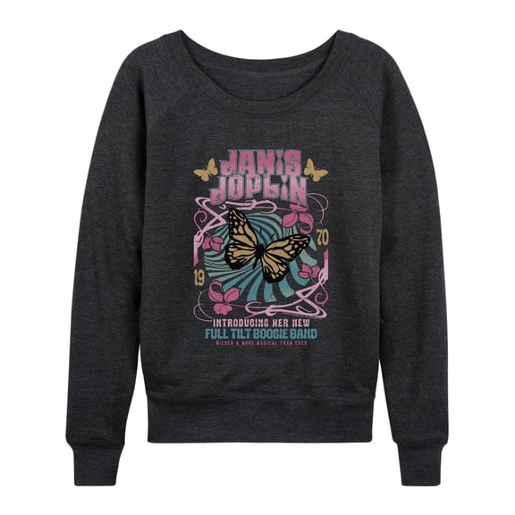 Janis Joplin - Butterfly - Women's French Terry Long Sleeve Pullover