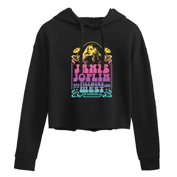 Janis Joplin - Fillmore West - Juniors Cropped Pullover Hoodie
