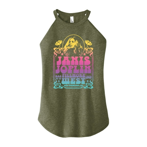 Janis Joplin - Fillmore West - Juniors High Neck Tank Top