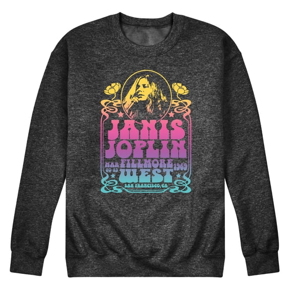 Janis Joplin - Fillmore West - Men's Crew Neck Fleece Pullover