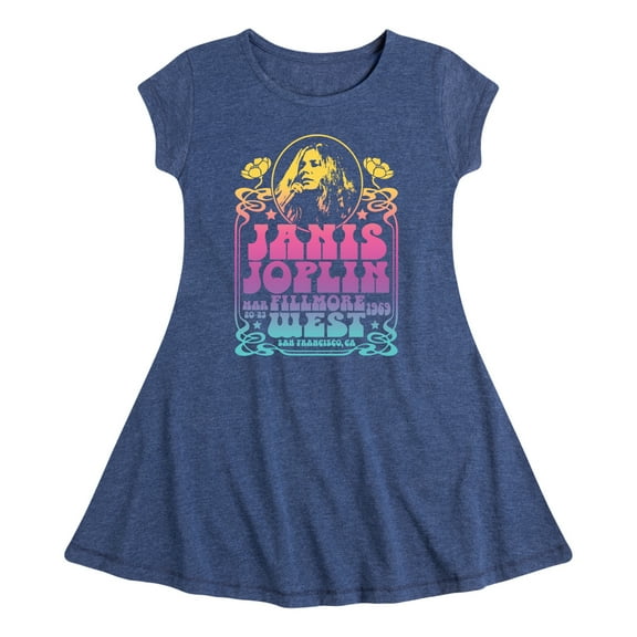 Janis Joplin - Fillmore West - Toddler And Youth Girls Fit And Flare Dress