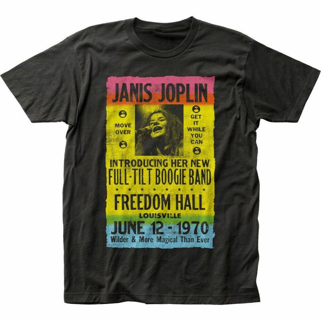 Janis Joplin Freedom Hall T Shirt Mens Licensed Rock N Roll Music Tee