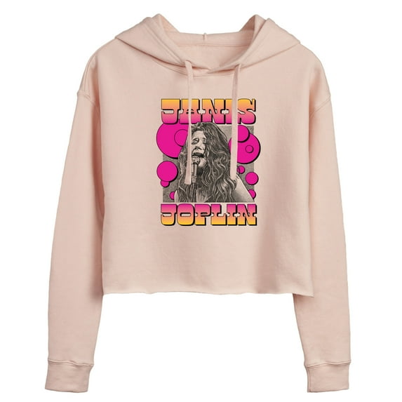 Janis Joplin - Janis Drawing - Juniors Cropped Pullover Hoodie