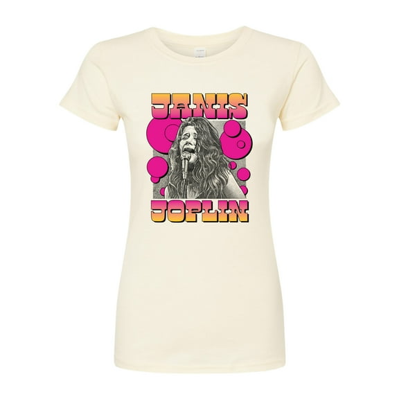 Janis Joplin - Janis Drawing - Juniors Fitted Graphic T-Shirt