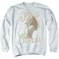 thumbnail image 1 of Janis Joplin Janis Floral Border Unisex Adult Crewneck Sweatshirt,White, Medium, 1 of 1