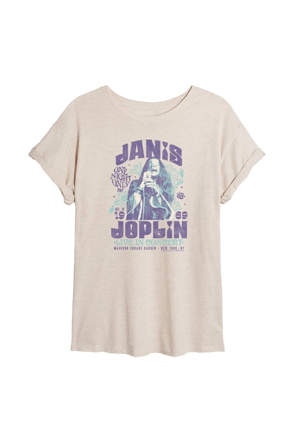 - Janis In Concert - Women's Oversized Graphic T-Shirt