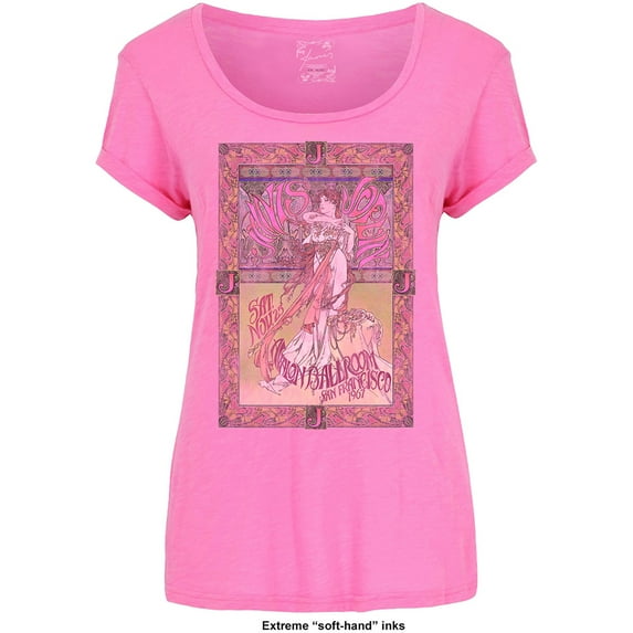 Janis Joplin Ladies T-Shirt: Avalon Ballroom '67 (Soft Hand Inks) (XX-Large)