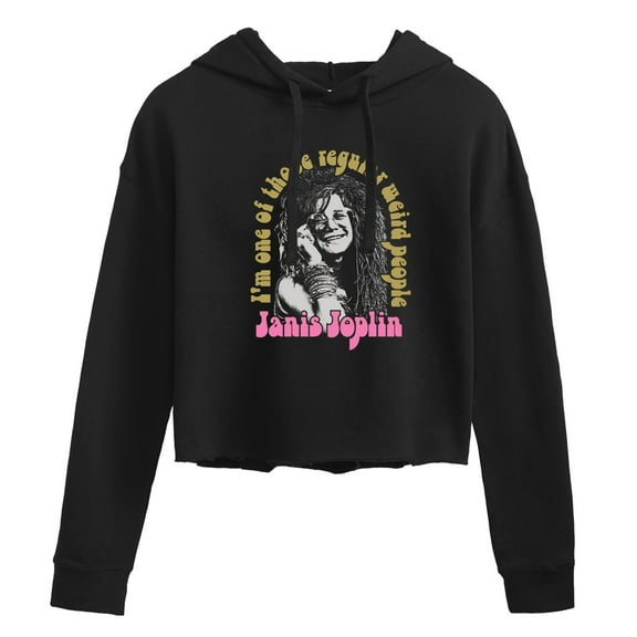 Janis Joplin - One Of Those Regular Weird People - Juniors Cropped Pullover Hoodie