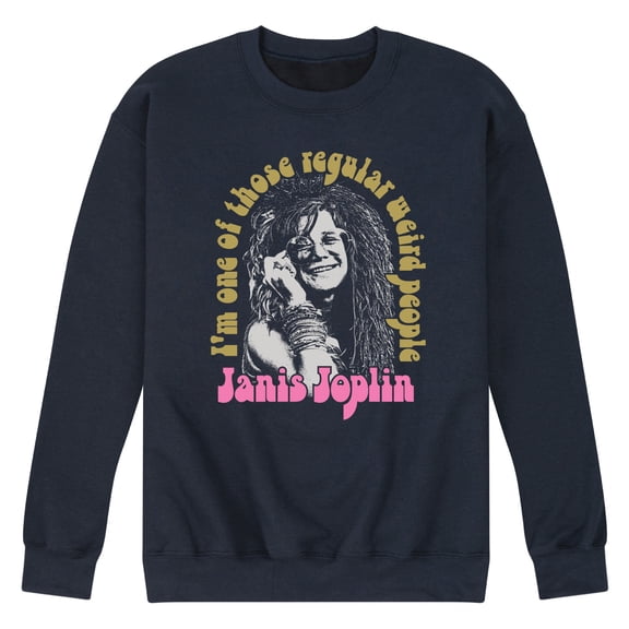 Janis Joplin - One Of Those Regular Weird People - Men's Crew Neck Fleece Pullover