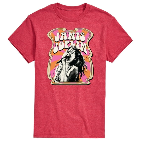 Janis Joplin - Poster Style - Men's Short Sleeve Graphic T-Shirt