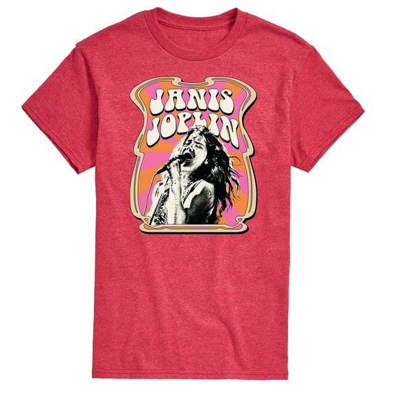 Janis Joplin - Poster Style - Men's Short Sleeve Graphic T-Shirt