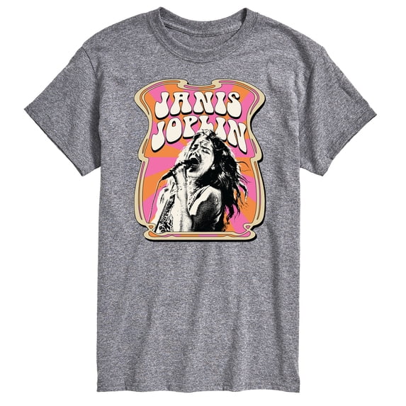 Janis Joplin - Poster Style - Men's Short Sleeve Graphic T-Shirt