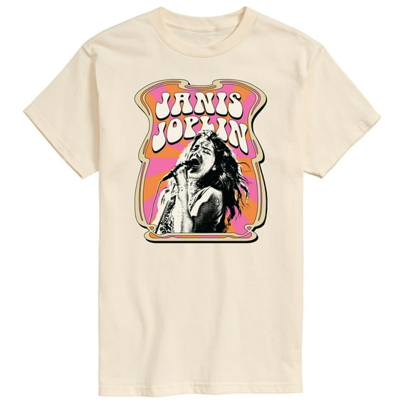 Janis Joplin - Poster Style - Men's Short Sleeve Graphic T-Shirt