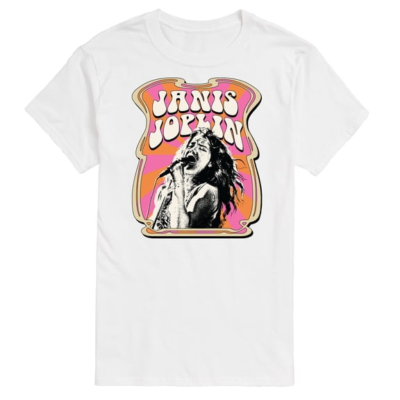 Janis Joplin - Poster Style - Men's Short Sleeve Graphic T-Shirt