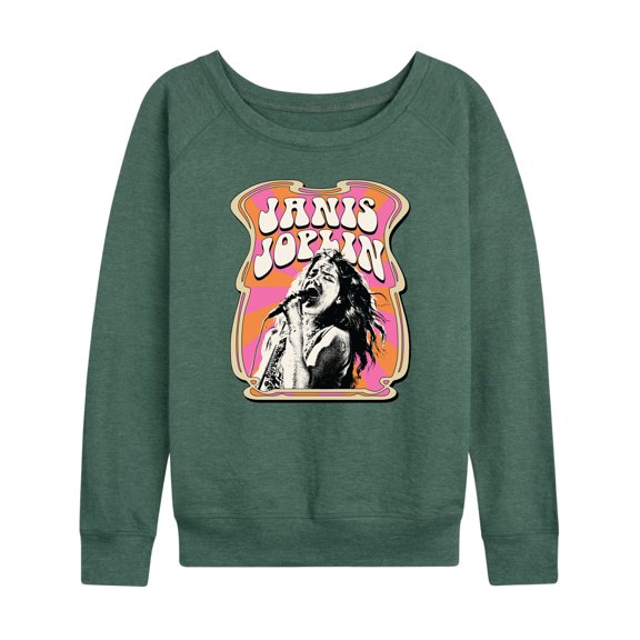 Janis Joplin - Poster Style - Women's Lightweight French Terry Long Sleeve Shirt