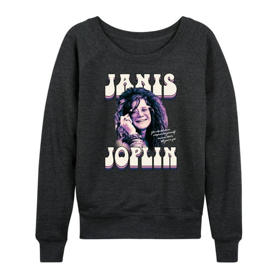 Janis Joplin - You Should Never Compromise Yourself - Women's Lightweight French Terry Long Sleeve Shirt