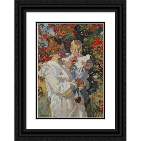 Janis Rozentāls 11x14 Black Ornate Wood Framed Double Matted Museum Art Print Titled: Under the Rowan Tree (1905)