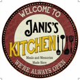 thumbnail image 1 of Janis's Kitchen 14" Round Metal Sign Bar Game Room Wall Decor 100140040431, 1 of 1