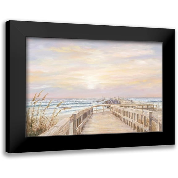 Janisse, Georgia 14x11 Black Modern Framed Museum Art Print Titled - Ponce Inlet Jetty Sunrise