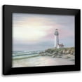 thumbnail image 1 of Janisse, Georgia 14x12 Black Modern Framed Museum Art Print Titled - Lighthouse at Sunset, 1 of 5