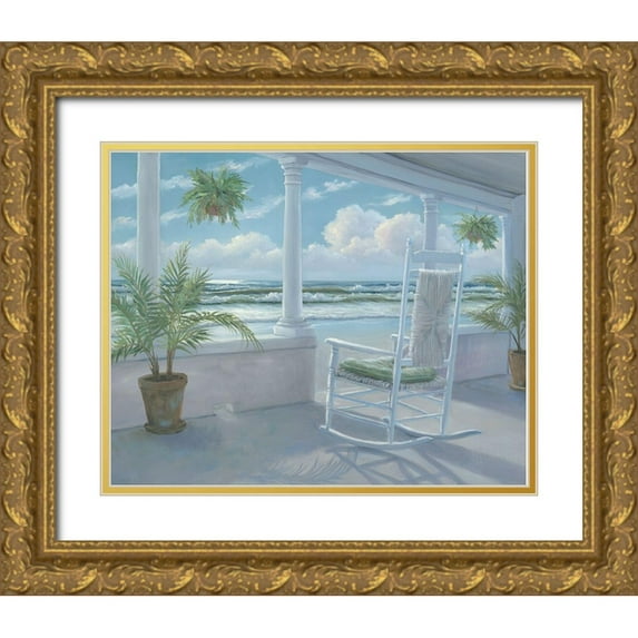 Janisse, Georgia 14x12 Gold Ornate Wood Framed with Double Matting Museum Art Print Titled - Coastal Porch I