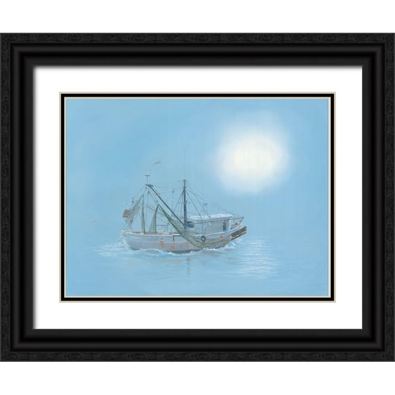 Janisse, Georgia 18x15 Black Ornate Wood Framed with Double Matting Museum Art Print Titled - Misty Morning
