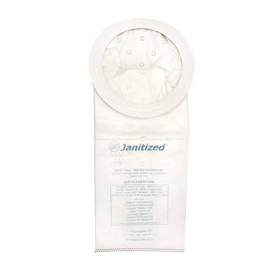 Janitized JAN-MOSQ10H-4(10)-EA Premium Replacement Commercial Vacuum Bag, Mosquito SuperVac, OEM# 25601, FXL12907, 273511, 10-1043, 15-1803, 10-0006-HEPA, 1" Height, 17" Width, 7