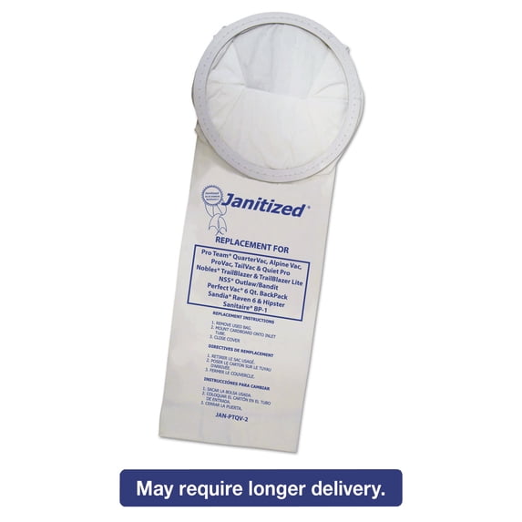 Vacuum Filter Bags Designed to Fit ProTeam 6 qt. QuarterVac (100/Carton)