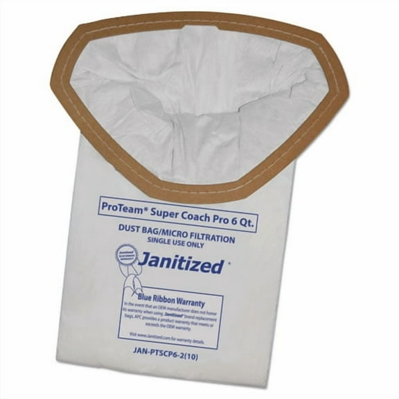 Janitized Vacuum Filter Bags For Select Machines, 6 Qt, Pack Of 100 Bags