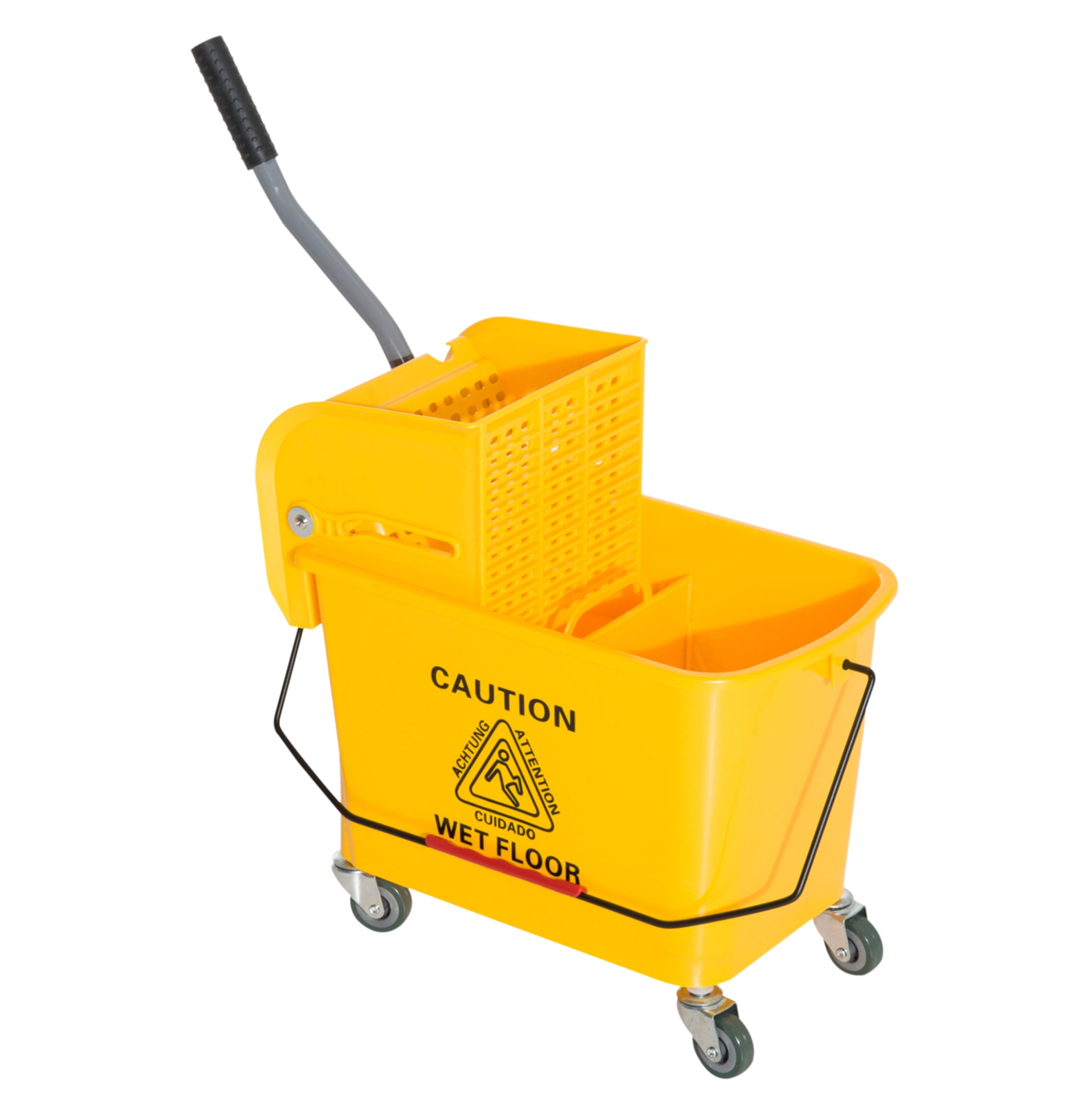 Janitor Mop Bucket 5 Gallon with Wringer & Wheels - Commercial Mop ...