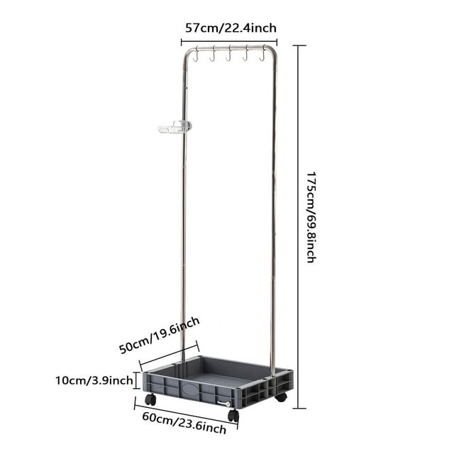 Janitorial Carts On Wheels Broom Mop Holder Organizer Efficient And