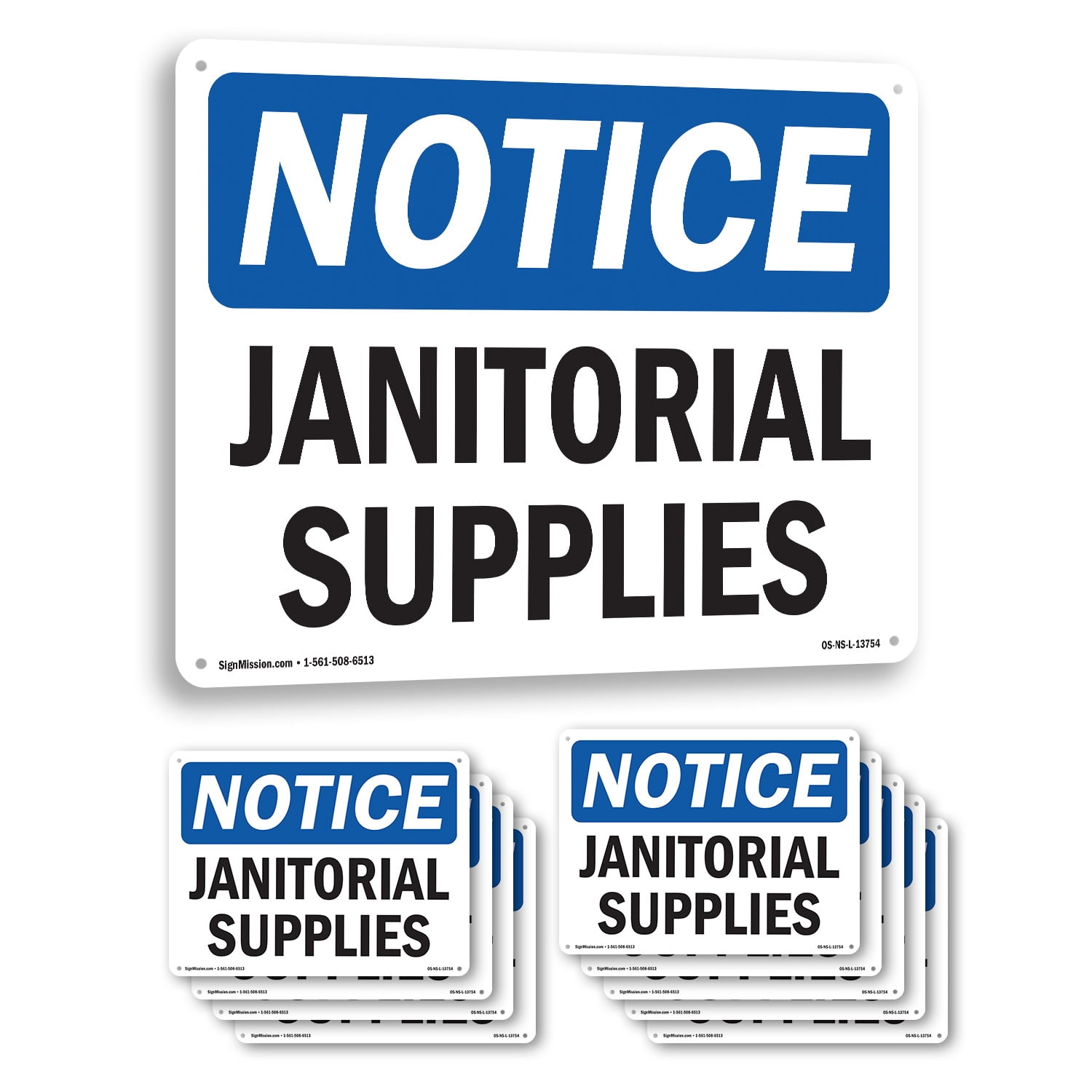 Janitorial Supplies OSHA Notice Rigid Plastic Sign 24 Inch x 18 Inch ...