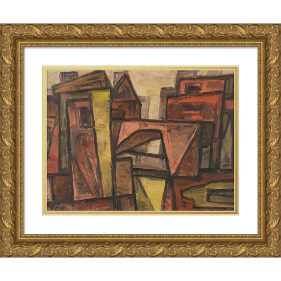 Jankel Adler 24x19 Gold Ornate Framed and Double Matted Museum Art Print Titled - Without Title (1929)