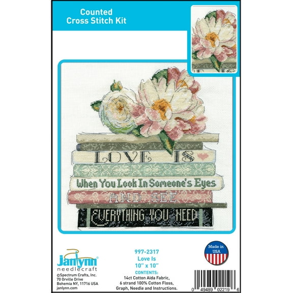 Janlynn 10" x 10" Love Is Counted Cross Stitch Kit
