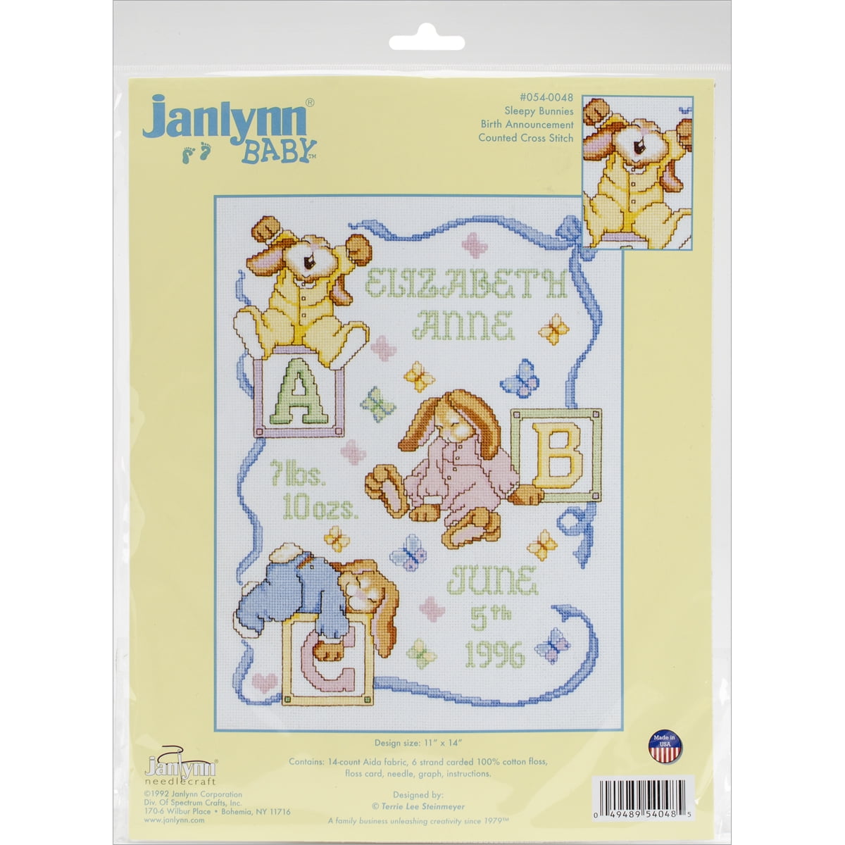 Janlynn® Kid Stitch Sleepy Puppy Stamped Cross Stitch Kit