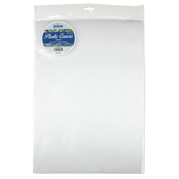 Janlynn Clear Plastic Canvas Sheets for Needlework Crafts, 7 Count, 12" x 18", Set of 3