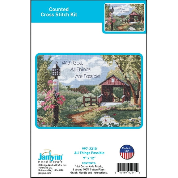 Janlynn 9" X 12" All Things Possible Counted Cross Stitch Kit