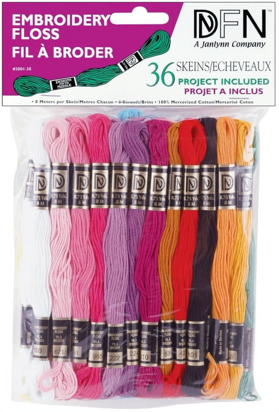 Janlynn Cotton Embroidery Floss Pack 8.7yd 36/PkgPastel Colors