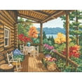 thumbnail image 1 of Janlynn Counted Cross Stitch Kit 16"X12"-Log Cabin Covered Porch (14 Count), 1 of 2