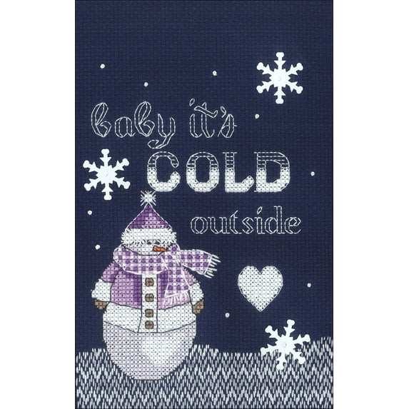 Janlynn Counted Cross Stitch Kit 5"X7"-Cold Outside (14 Count)