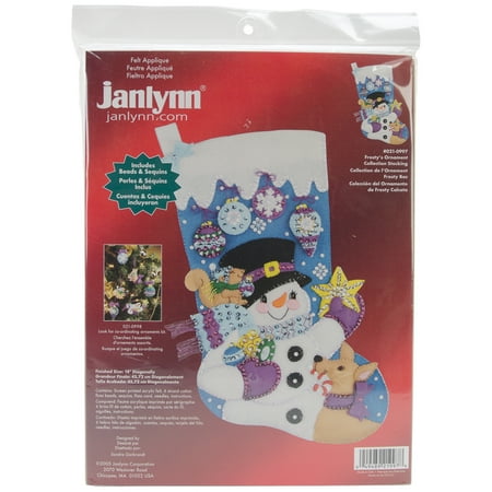 Janlynn Felt Applique Kit, Frosty's Favorite Ornament Stocking