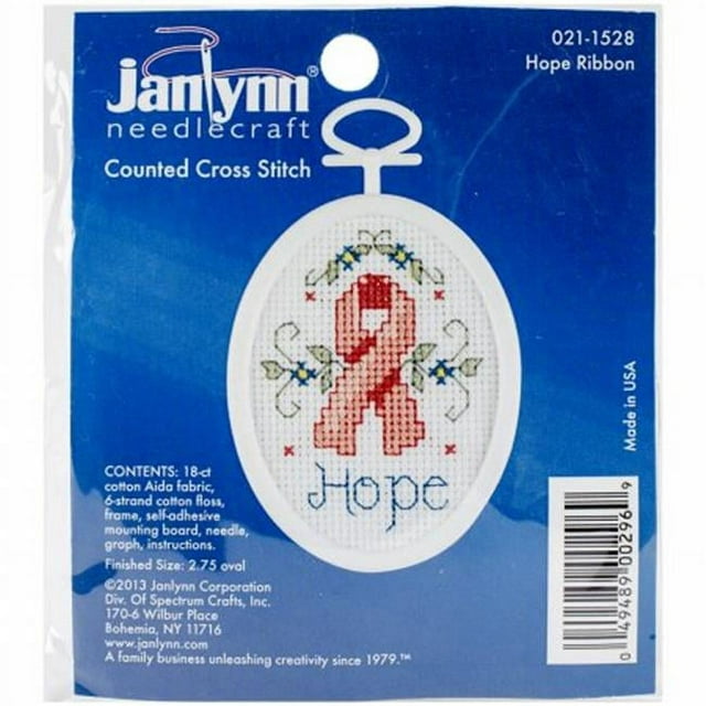 Janlynn Mini Counted Cross Stitch Kit 2.75" Oval-hope (18 Count)
