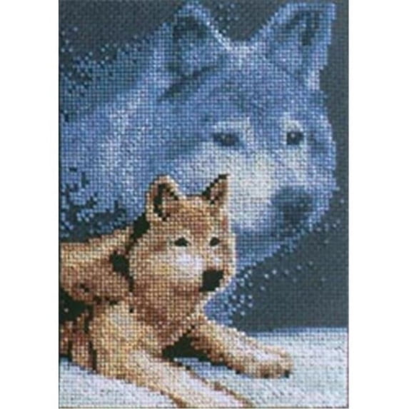 Janlynn Mini Counted Cross Stitch Kit 5"X7"-Forever Wild Wolf (11 Count)