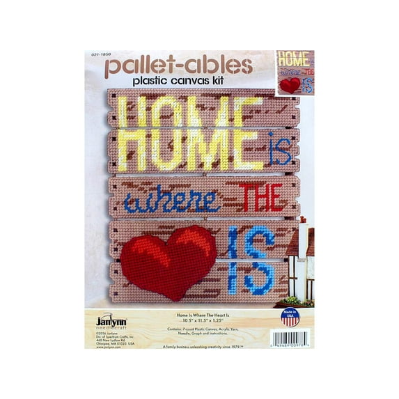 Janlynn Plastic Canvas Kit Palletables Home/Heart