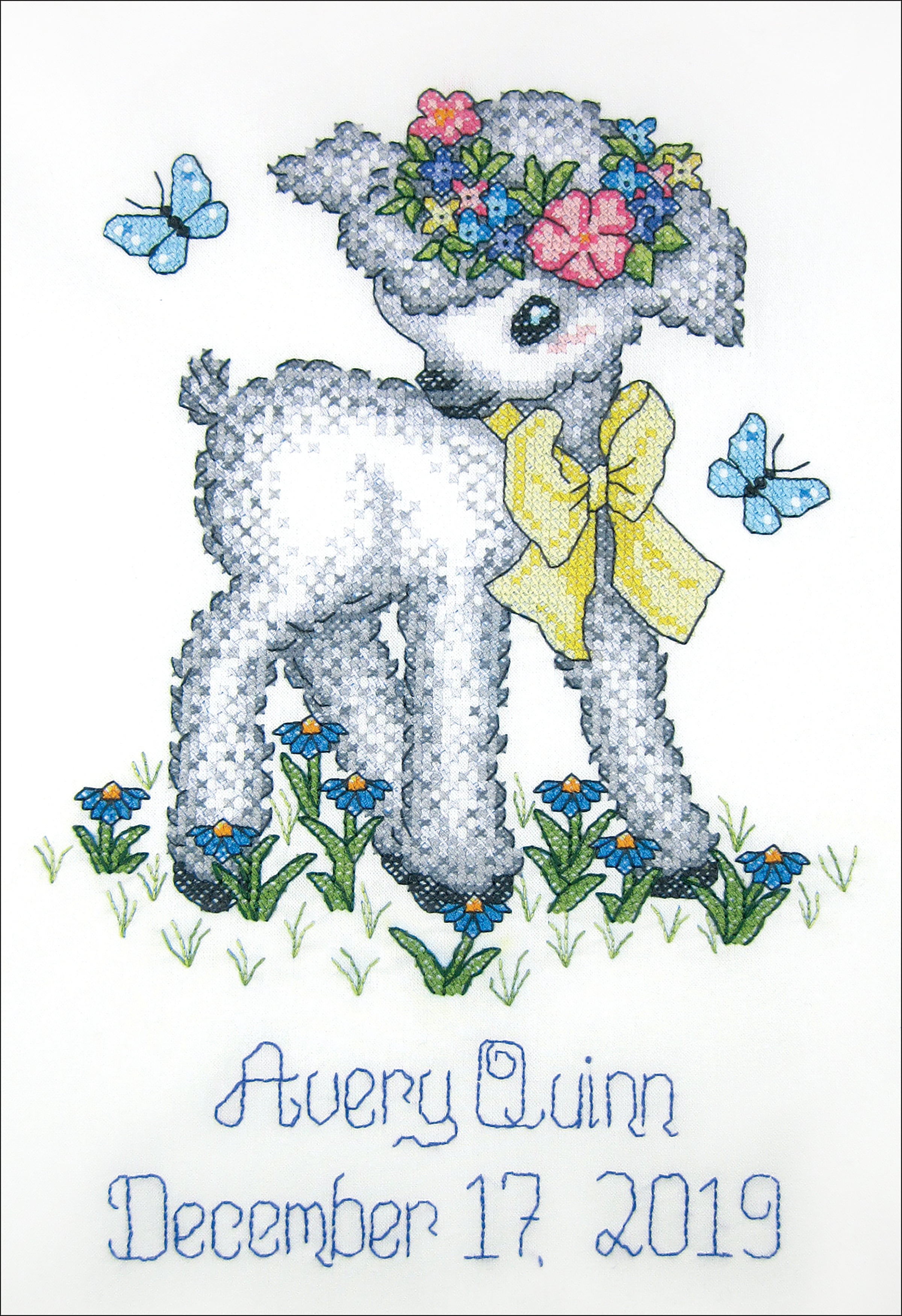 RIOLIS Mallow & Hollyhocks Bell Pull Counted Cross-Stitch Kit