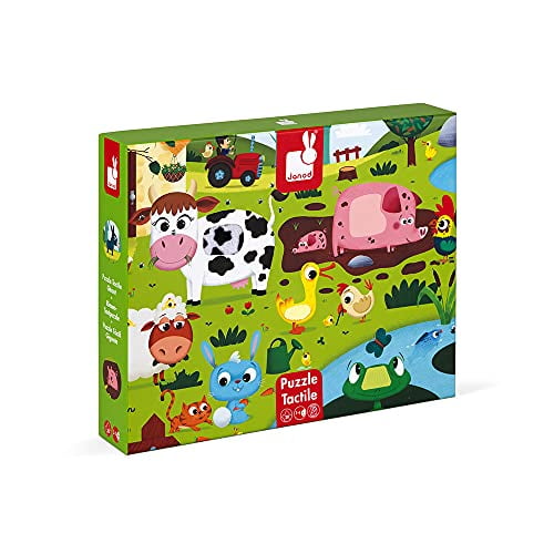 Janod Janod Tactile 20 Pc Puzzle Farm Animals Puzzles